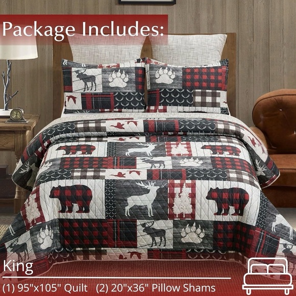 Virah Bella, Mountain Trails, Lightweight King Quilt Set, BONUS 2 XTRA PILLOWS - Picture 3 of 8